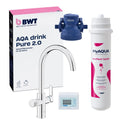 BWT Monitor, Grau, AQA drink Pure 2.0 Wasserfilter Wasserhahn Untertisch System, inkl. Filterkartusche Perfect Taste (Mineralizer)