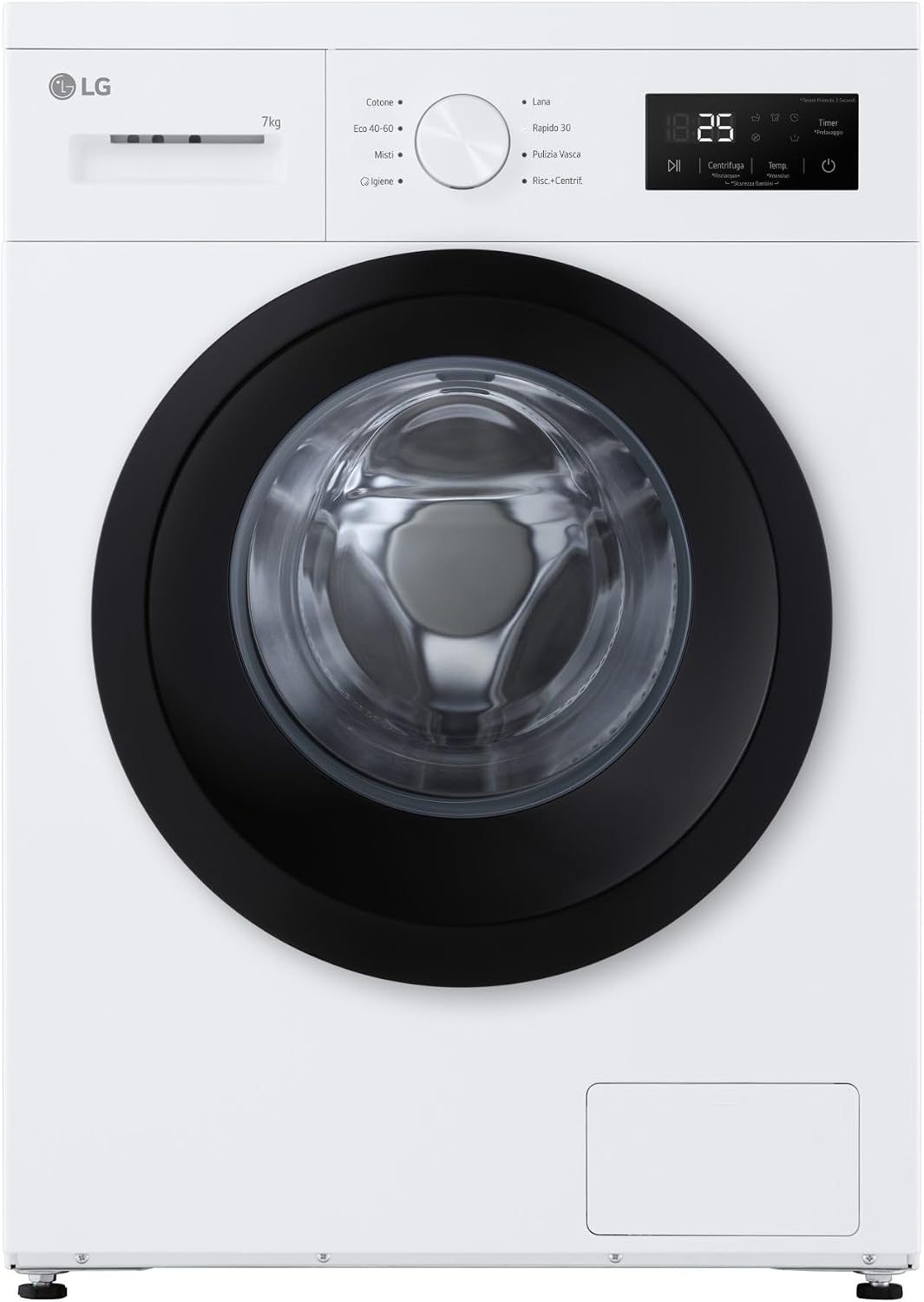 LG Waschmaschine, 7 kg, Weiss, F4NA10S7NWK Slim Frontlader Serie A1, Klasse A, 1400 Umdrehungen, Hygieneprogramm mit Dampf