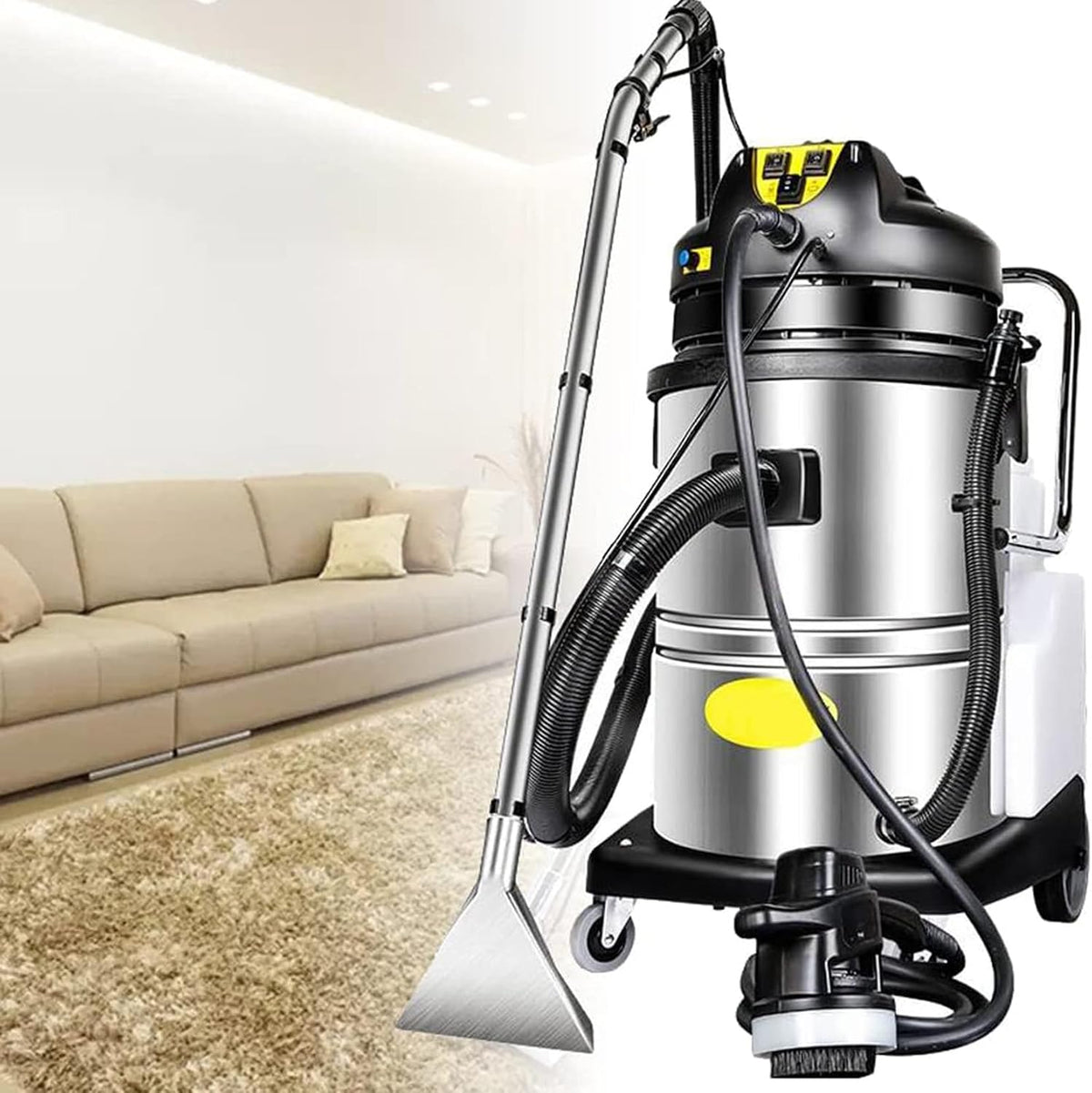 Sofa, 40 L, Silber, Tragbare Teppichreinigungsmaschine, 3 in 1 Tiefenreinigung für Haushalt und gewerbliche Nutzung