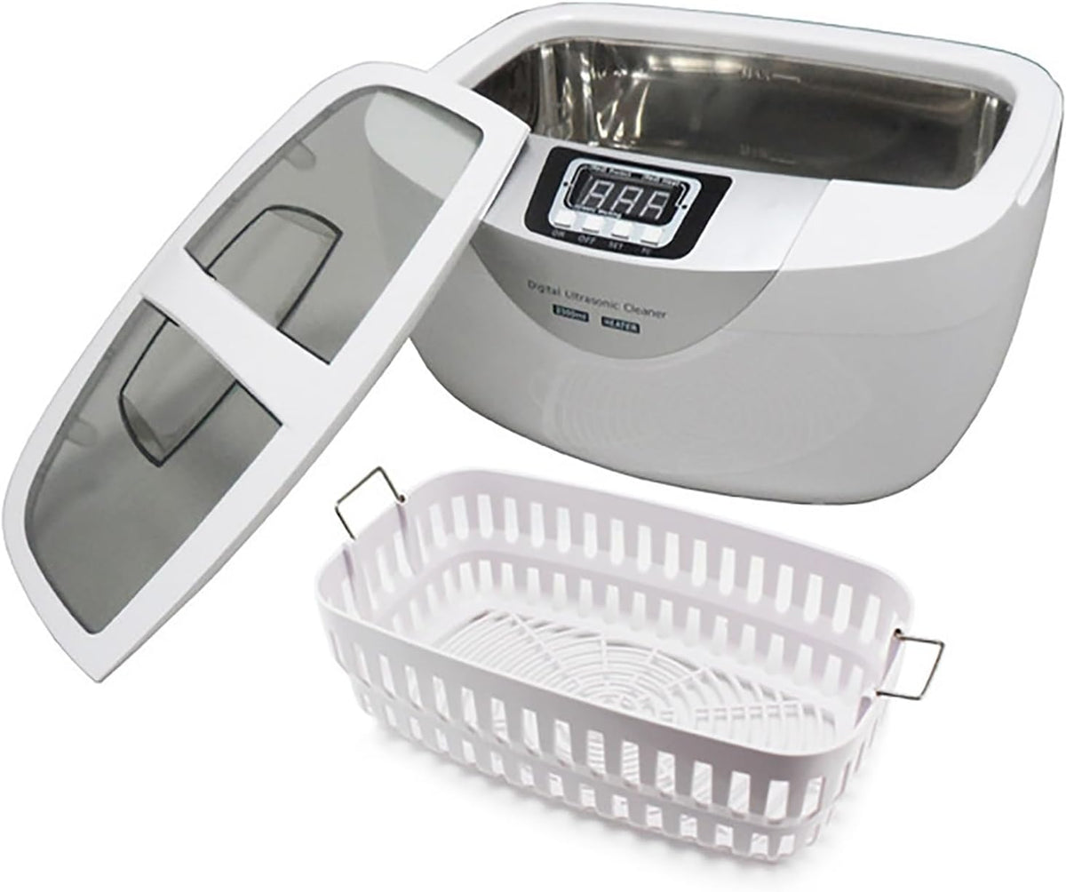 PAHION Waschmaschine, 2,5 L, Weiss, Digitaler Ultraschallreiniger Mit Heizfunktion, Ohrringe Und Früchte