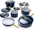 GOTHAM STEEL Topfsets, Schwarz, Modernes 11-teiliges Keramik-Kochgeschirr-Set, elegant gestaltete Töpfe und Pfannen