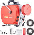 VEVOR Rohrreinigungswellen, 8 Zoll, 420 W, Schwarz, Rohrreinigungsmaschine 120 Fuss x 7/, elektrische Rohrreinigungsmaschine mit manueller Zufuhr