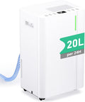 TOIOVCU Luftentfeuchter, 20 L, 5 L, Weiss, /24h, Elektrischer Entfeuchter mit Kompressor, 3 Modi, Leise und Energiesparend