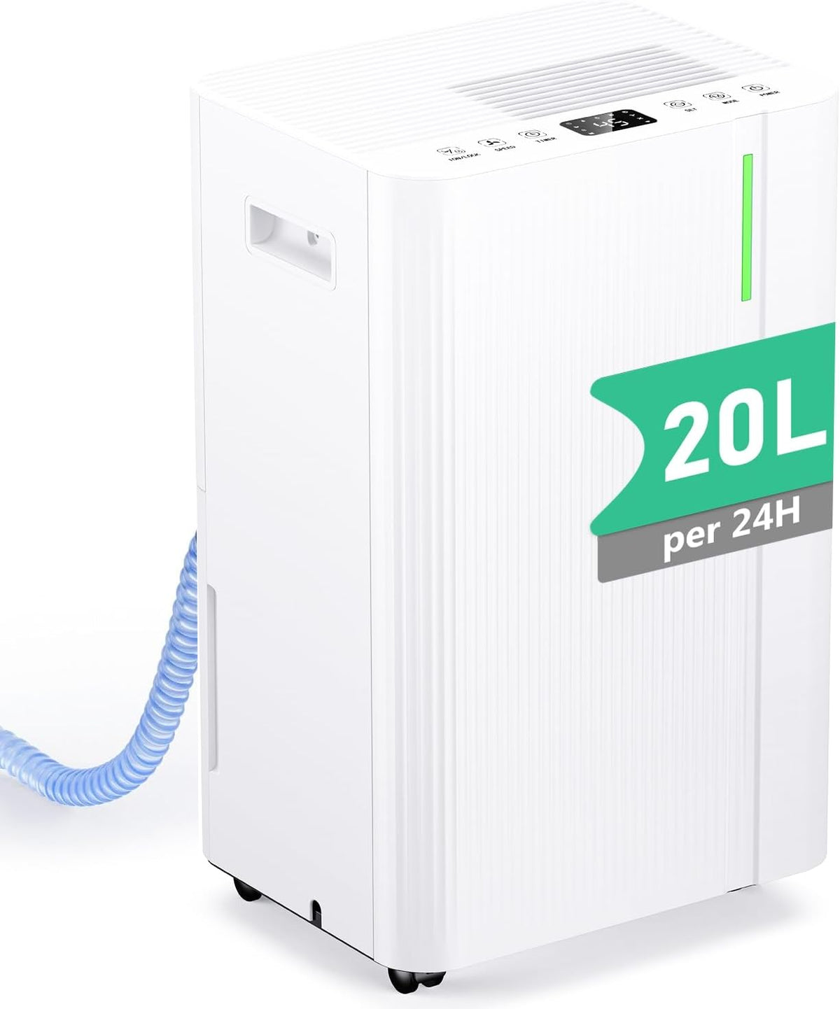 TOIOVCU Luftentfeuchter, 20 L, 5 L, Weiss, /24h, Elektrischer Entfeuchter mit Kompressor, 3 Modi, Leise und Energiesparend