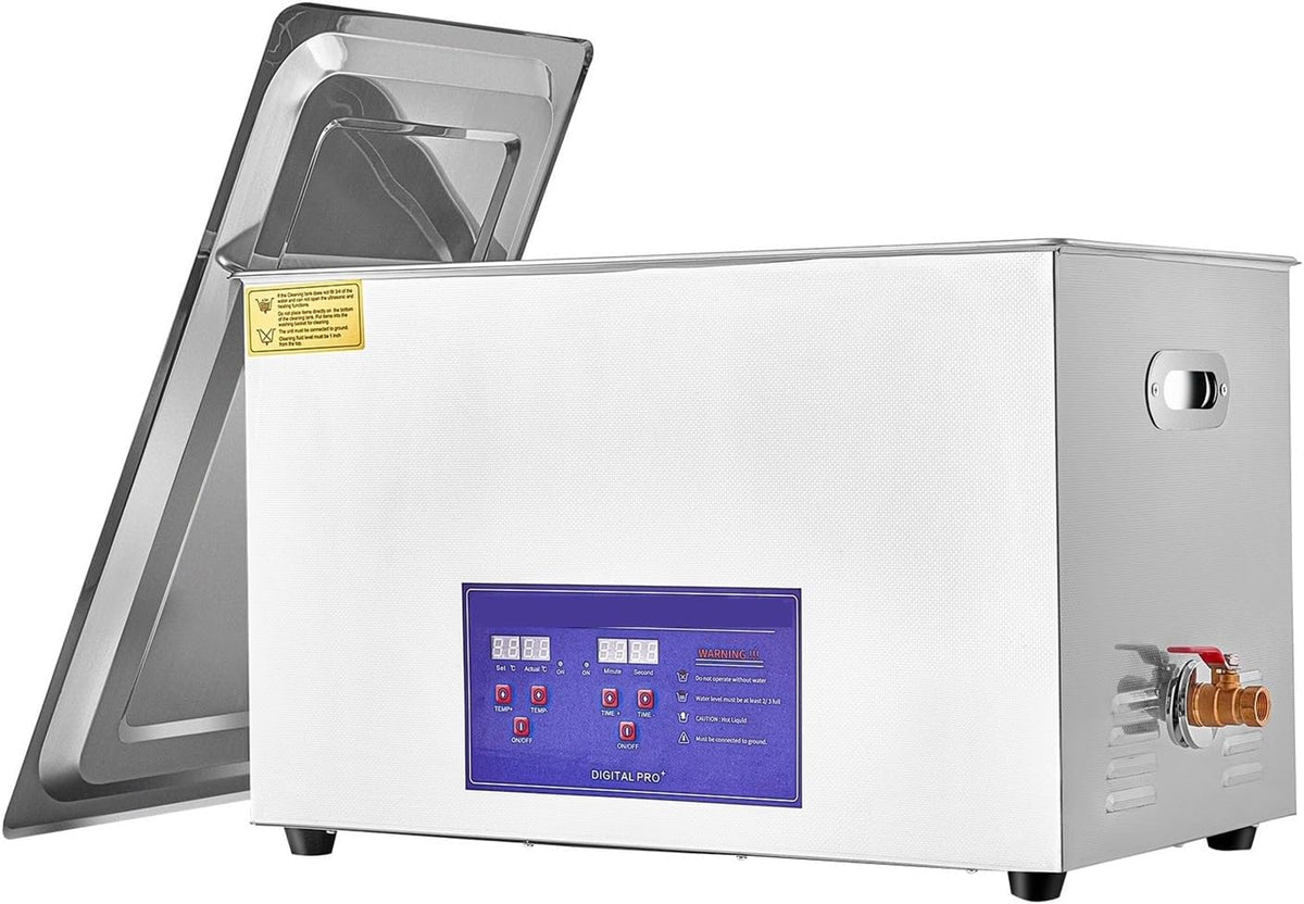 ZHJOPP Reinigung & Pflege, 15 L, Silber, Ultraschallreiniger, 5/10/ digitaler Timer Edelstahlreiniger für, Brillen und Uhren