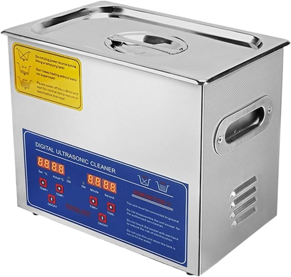 TRDEWR Waschmaschine, 30 L, Silber, 2- Ultraschallreiniger Mit Digital-Timer, Heizung, Edelstahl, Haushaltsgeräte Super Effiziente Reinigung