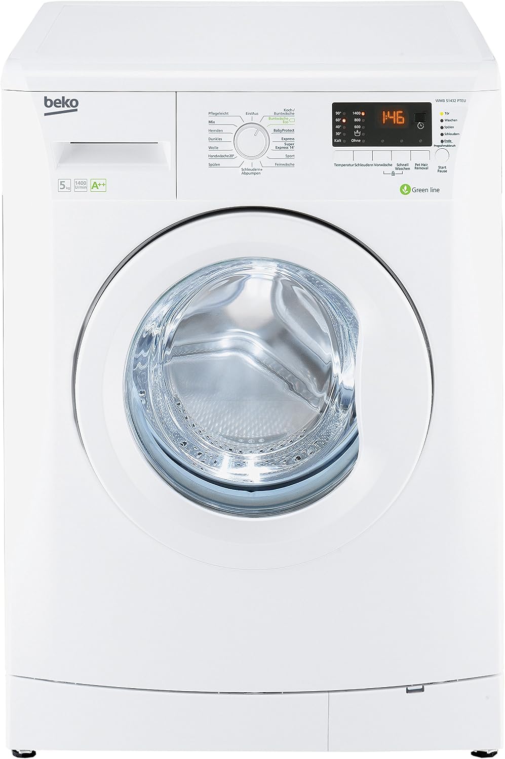 Beko Waschmaschine, 5 kg, Weiss, WMB 51432 PTEU Frontlader/A++B / 146 kWh/Jahr / 7260