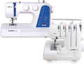GLAESER Einfache Nähmaschinen, Schwarz, GLAESERhome Nähmaschinen Bundle, Anfänger & Overlock, Einfache Handhabung