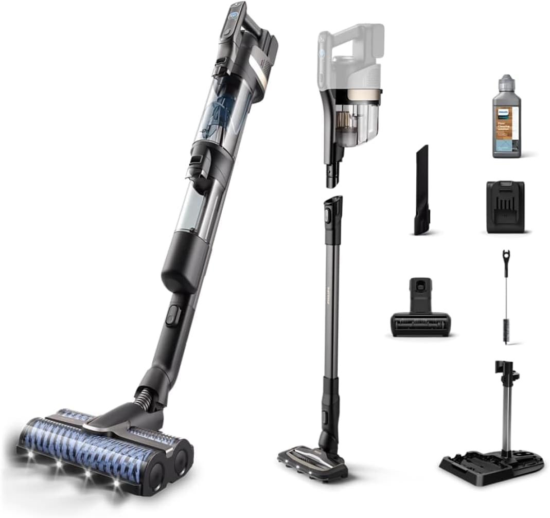 PHILIPS Nass-,Trockensauger für Werkstätten, Schwarz, AquaTrio Nass-Trockensauger 9000 Serie, 45 Min. Laufzeit