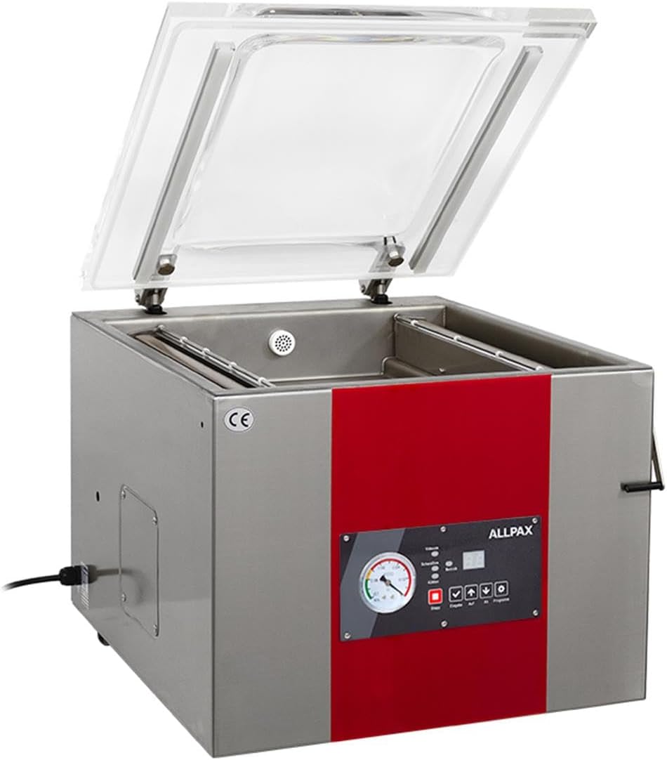 Allpax Folienschweissgeräte, 140 mm, 20 m, Schwarz, Vakuumiergerät KV 415-2 Schweissbalken - Vakuumpumpe: ³/h
