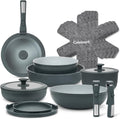 Cuisinart Backofen, Schwarz/Silber, ClickSmart Antihaft-Kochgeschirr, 18-teiliges Töpfe- & Pfannen-Set, Abnehmbarer Griff