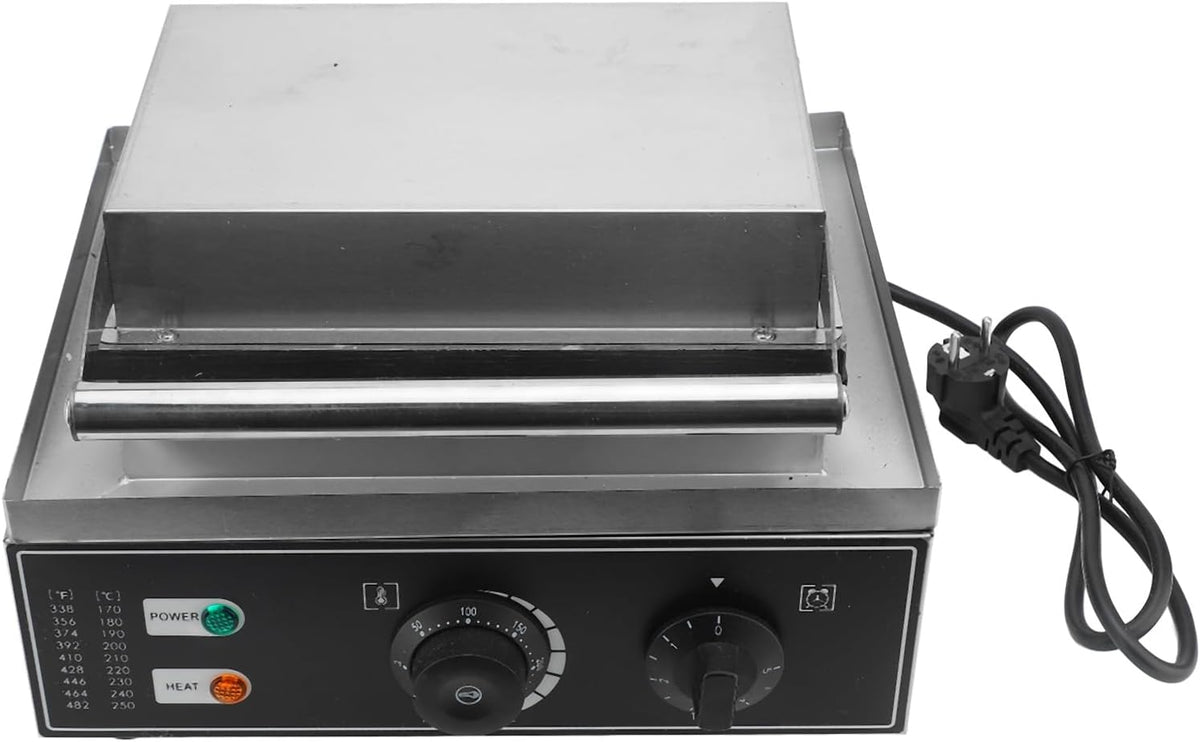 YUKOFE Donut-Maker, 6 L, Edelstahl, Aluminium, Schwarz, Kommerzieller, 6 Löcher, doppelseitige Heizung, antihaftbeschichtet