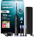 PHILIPS Schall, Schwarz, Sonicare 7100 elektrische Zahnbürste, Schallzahnbürste mit App, 4 Putzmodi und 3 Intensitätsstufen