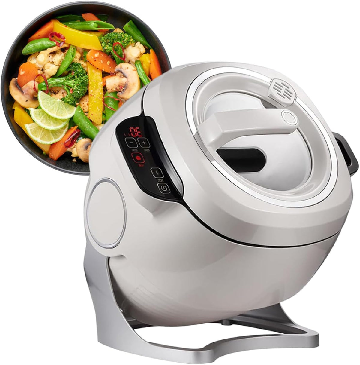 XEEAOFE Universalküchenmaschinen, 1000 W, 2000 W, 2000 W, 220 V, Grau, 6-Liter-Wok-Reis-Gebraten-Reis-Maschine Mit Automatischer