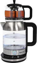 HongKKon Teemaschinen & -kocher, 1800 W, 220 V, 2 L, 1 L, Glas, Kunststoff, Edelstahl, Schwarz