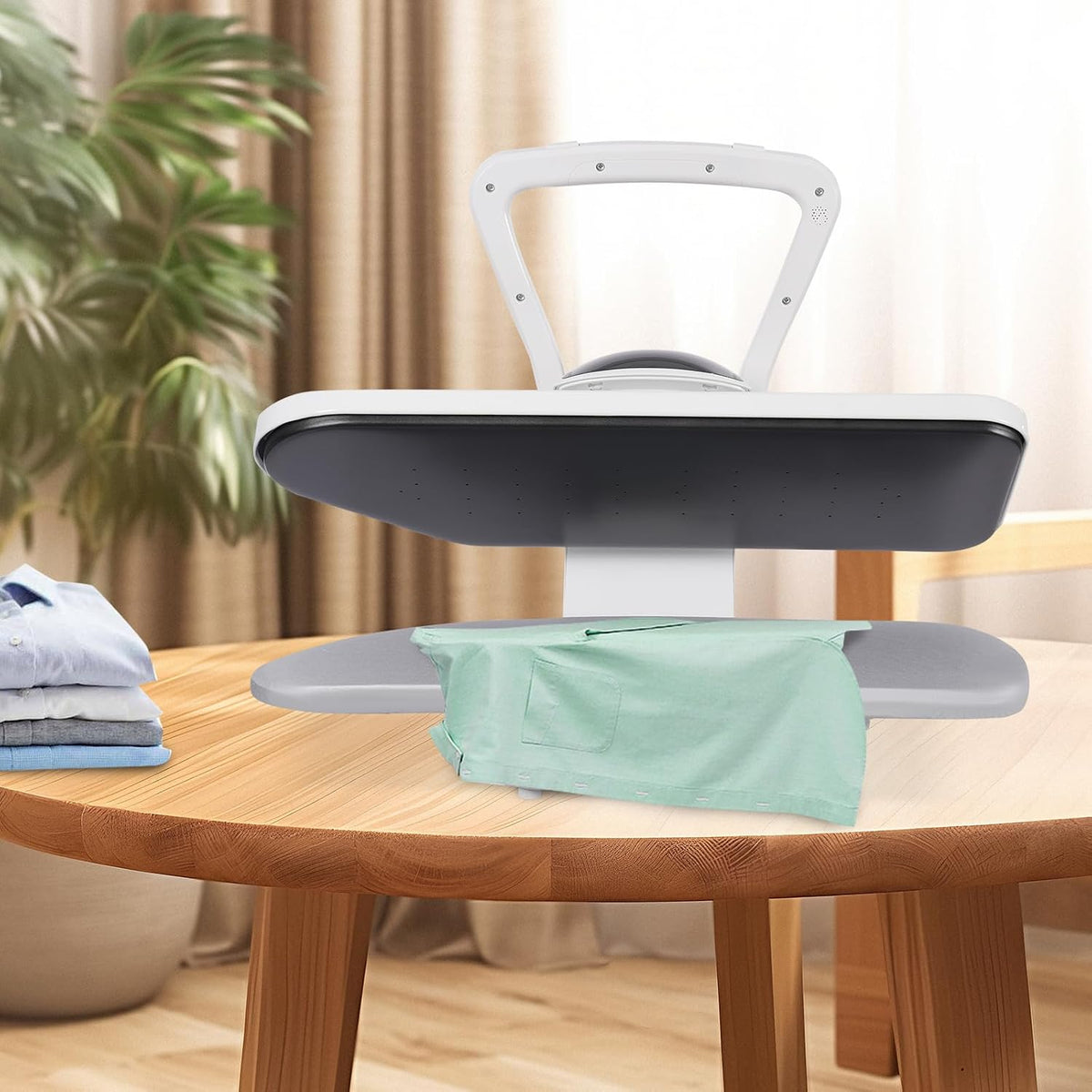 OMGGYER Bügelpressen, 2200 W, 26 cm, 1 L, Schwarz, Bügelmaschine Intelligente Dampfpresse grösser Bügelpresse, 5 Bügelprogrammen