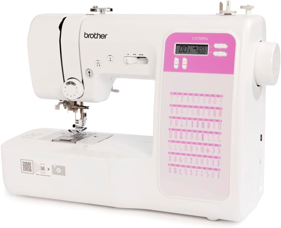 Brother Elektronisch gesteuerte Nähmaschinen, Schwarz, CX70PES Elektronische Nähmaschine mit 70 Stichen Nähen