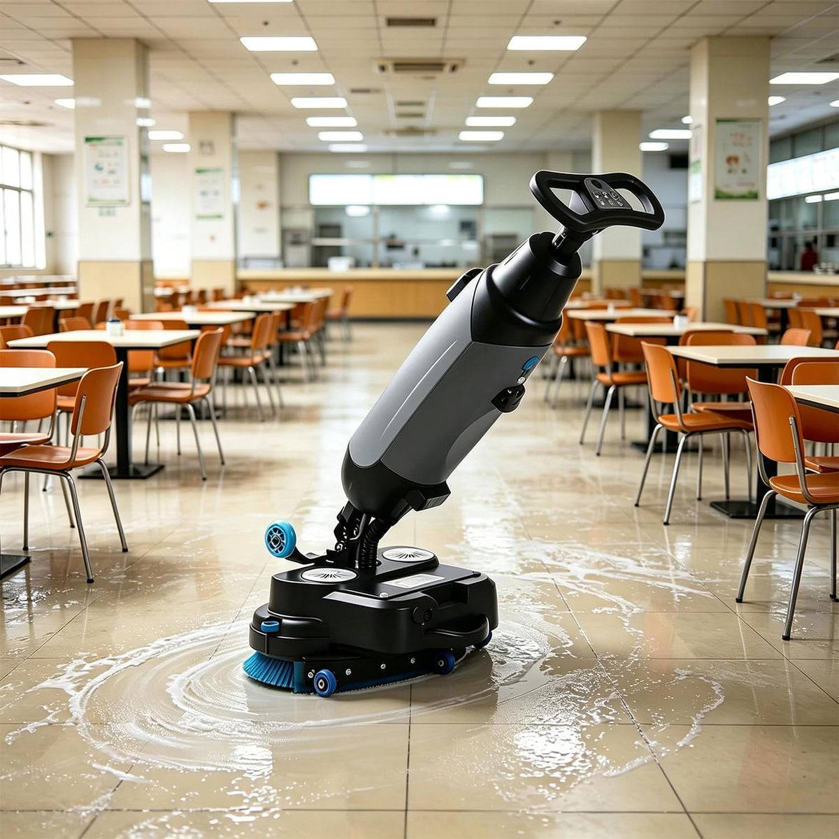 twostronking Schreibtisch, 1200 M, 500 W, 45 cm, Grau, 360° Scheuersaugmaschine, Putzmaschine, Gewerbliche Scheuersaugmaschine