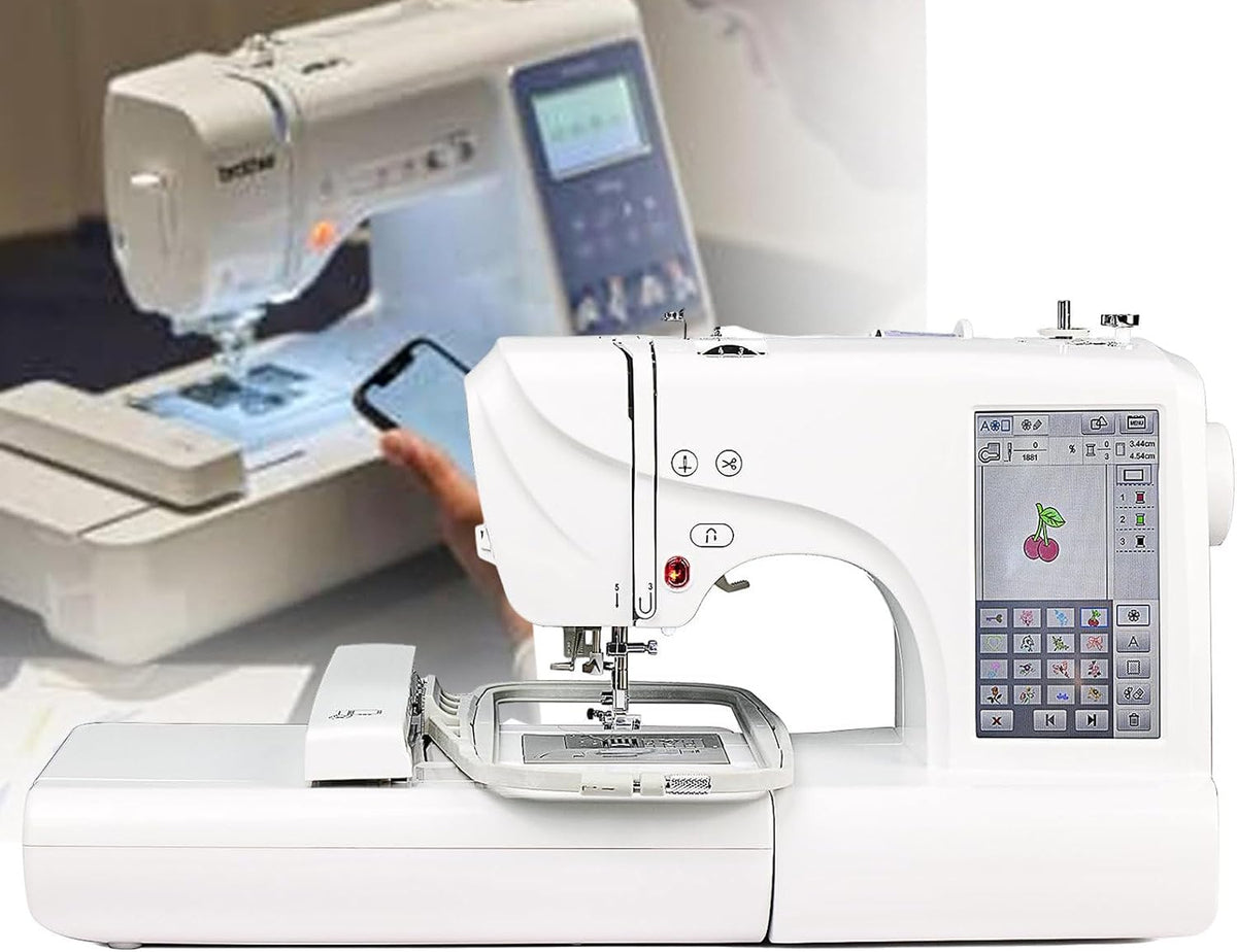 vnmudzeo Nähmaschinen, Grau, Intelligente NäHstickmaschine, Automatischer Stickdrucker, 132 Integrierte Stiche