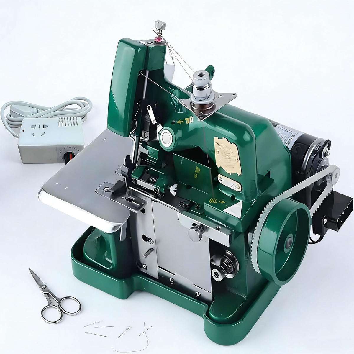 DHMYDPDZ Overlock-Nähmaschinen, Schwarz, Professionelle Overlock-Nähmaschine mit Vollmetallrahmen, Hochgeschwindigkeits-Overlockmaschine