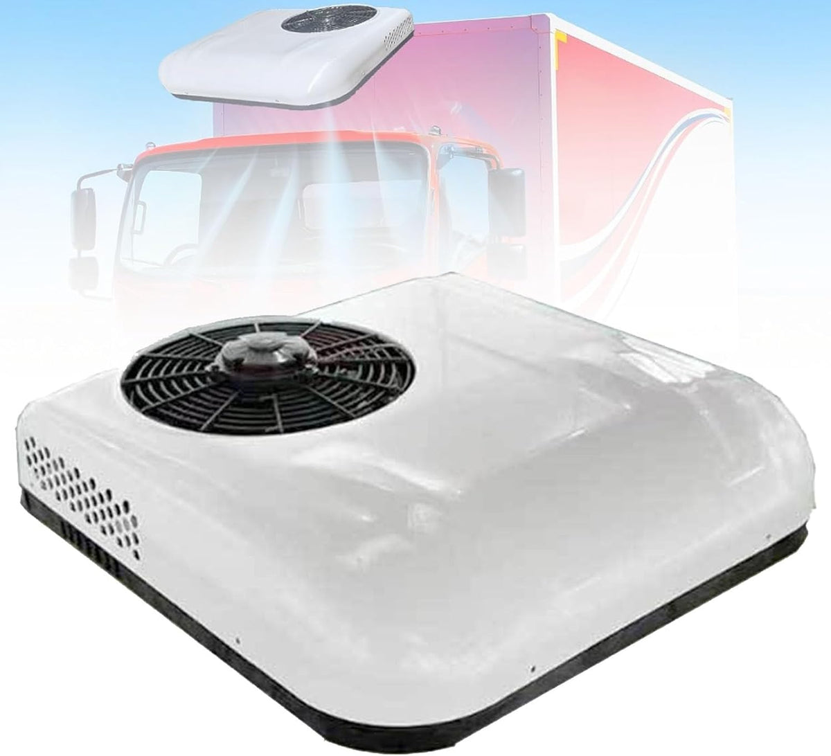 Dachklimaanlage Mobiles Klimagerät, bis zu 20 dB., 850 W., 12 V, 24 V, Weiss, / Parkkühlsystem für Wohnmobile, Minivans