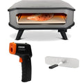 cozze Pizzaofen, Silber, Gas- -Set: 17' Ofen mit Stein, Infrarot-Thermometer, Abdeckung & Edelstahltür