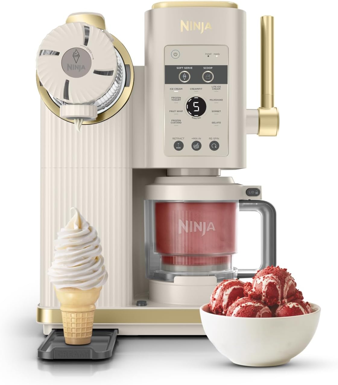 Ninja Eismaschine, Schwarz, CREAMi Scoop & Swirl mit 2 Behältern, NC701EUSTGD