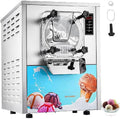 QUSYZD Gefrierschrank, 24 l, Edelstahl, Grau, Gewerbliche Eismaschine (16, /h) für Harteis, eine Geschmacksrichtung