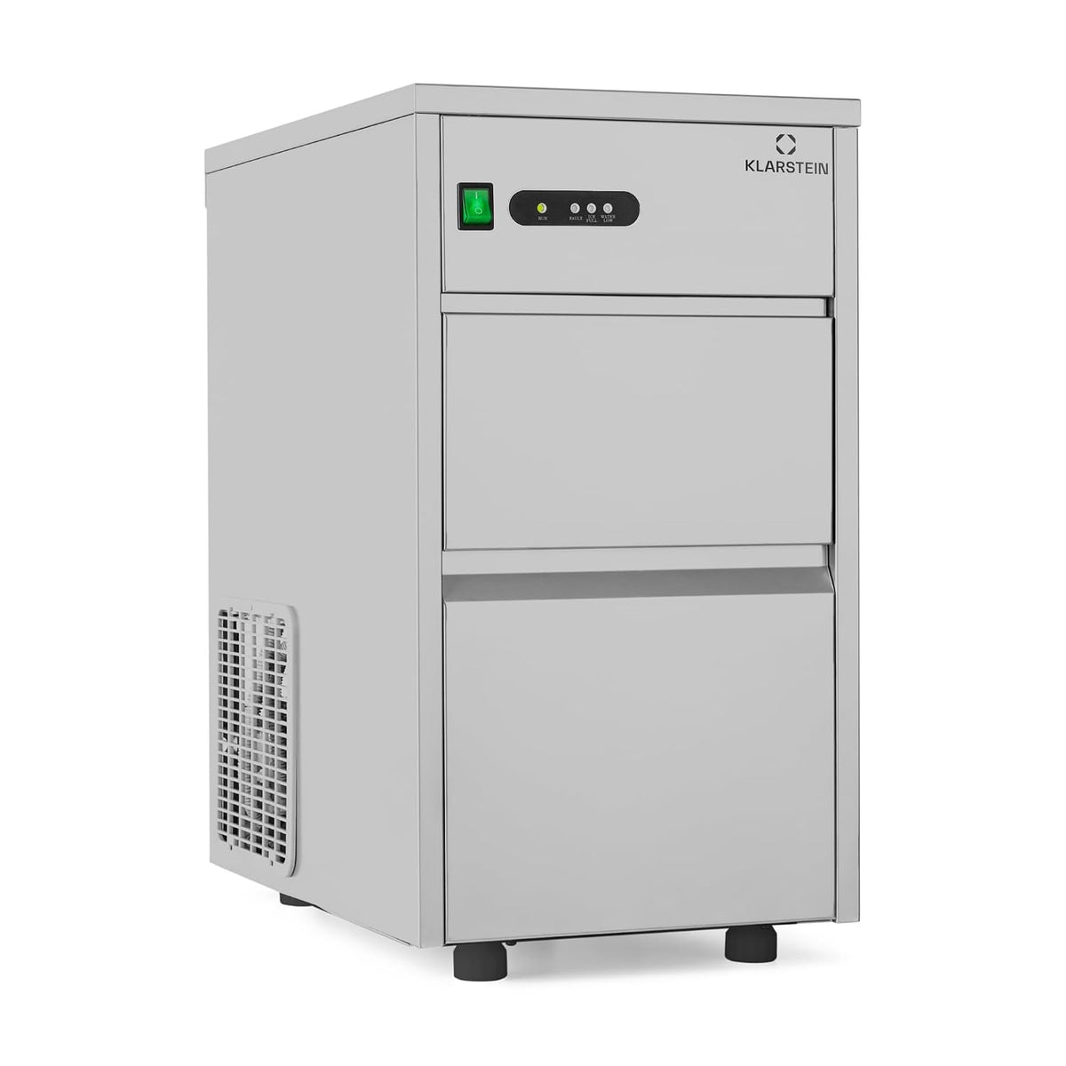 Klarstein Eiswürfelmaschine, 20 kg, 145 W, Silber, Profi Ice Maker, Eiswürfelbereiter für Klare Eiswürfel, für Gastro & Zuhause