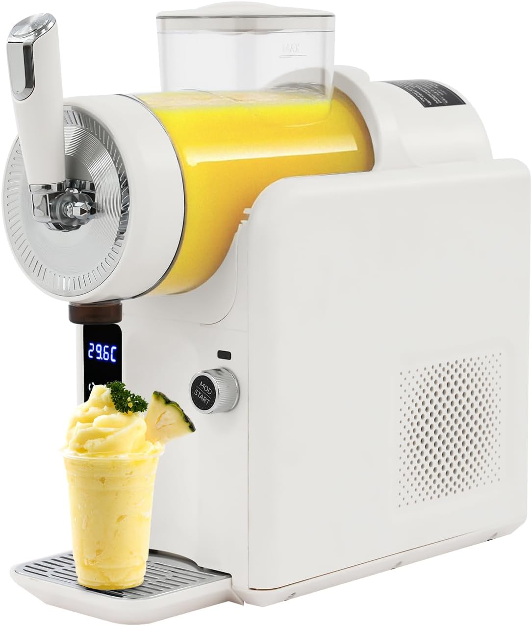 CuCummoo Eismaschine, 1.8 L / 0.48Gal, 185 W, 304 Edelstahl, ABS, PC, POM, Schwarz