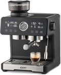 Trisa Kaffeemaschine, 20 Bar, 2,5 L, Silber, Siebträgermaschine Smart Barista, Espressomaschine mit Dual Boiler & Druck
