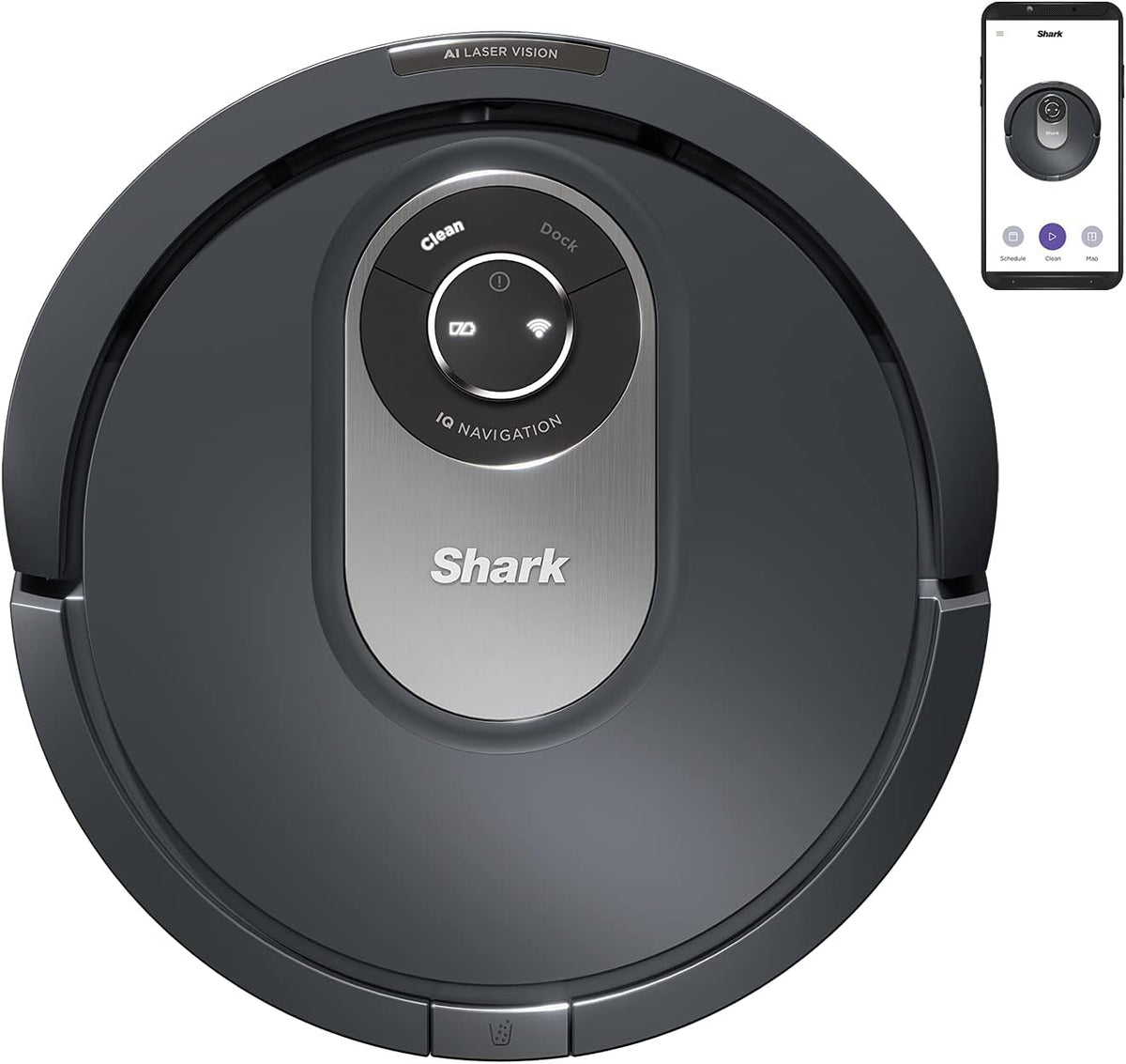 Shark Saugroboter, Grau, Staubsauger-Roboter mit Anti Hair Wrap, Teppich und Hartboden, Roboterstaubsauger, 90 Min Laufzeit