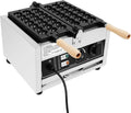 Gdetnysty Waffeleisen, 1500 W, Silber, Edelstahl Antihaft-Pfanne Kommerzielle, Einstellbare Temperatur 50-300°C Drehwinkel 180° Geeignet