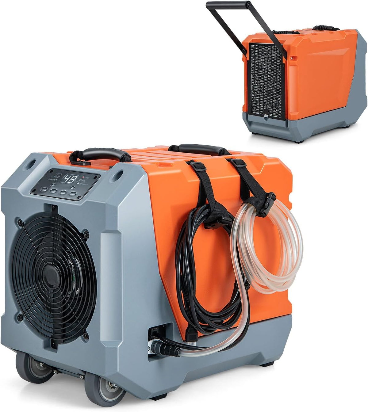 GOPLUS Luftentfeuchter, 57x34x47 cm, ≤55 dB, 85 L, Metall, LLDPE, Orange, /Tag, Bautrockner für Lager, Keller, Pumpe
