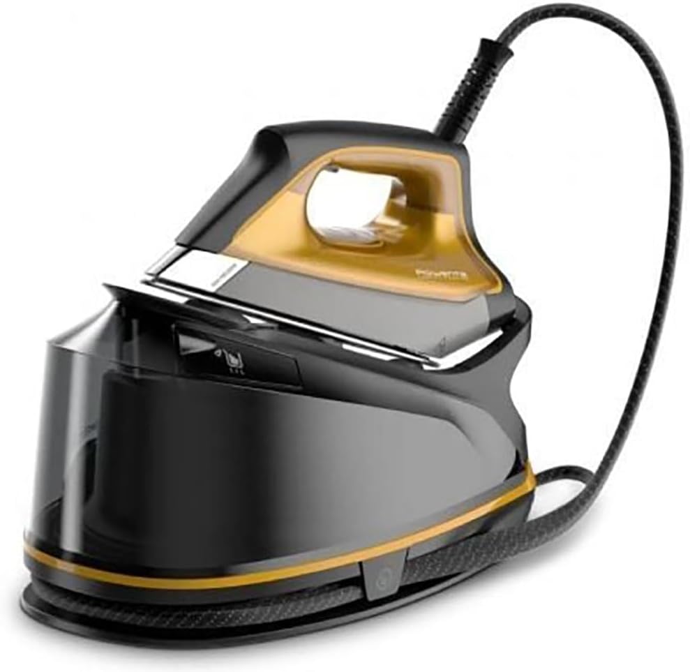 Rowenta Dampfbügelstationen, Schwarz/Gelb, DG7644 Compact Steam Pro Dampfbügelstation, 2200 Watt, Extra Dampfstoss: 325 g/M