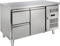 GastroHero Kühltheke, Silber, Kühltisch, 1 Tür, 2 Schubladen, 1 Boden, Edelstahl GNH2120TN