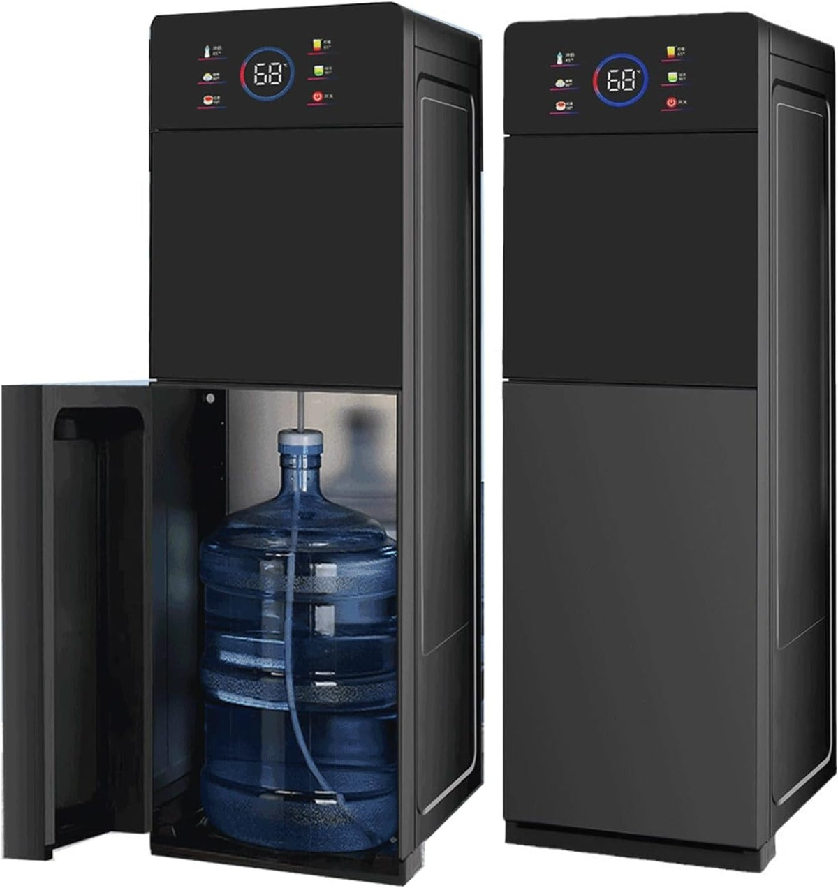 JBKNAN Kühler & Wasserspender, Schwarz, Bodenstehender Wasserspender Mit Befüllung Von Unten, Heiss-/Kaltwasserkühler