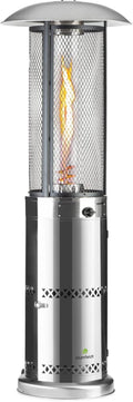 blumfeldt Heizstrahler, max. 36.000 BTU / 11 kW, Schwarz, Heizpilz Gas für Terrasse, Garten & Balkon, Terrassenheizer mit 360°Flammen-Blick