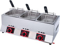HMASNSEIY Heissluftfritteuse, Edelstahl, Silber, Multifunktions-Gasfritteuse, Professionelle LPG-Gasfritteuse Aus Edelstahl