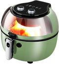 YRPEVFGAS Heissluftfritteuse, 1350 W., 8 l., Grün, Visuelle Heissluftfritteuse, ölfreie elektrische Fritteuse, vollautomatische