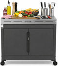 barbecook Gasgrill, 84 x 46 x 90 cm, Grau, Premium Buddy Outdoor grilltisch mit stauraum