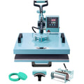 VEVOR Druckpressen, 15 Zoll, Grün, Hitzepresse, 15 x, 5-in-1-Wärmeübertragungsmaschine mit 30-oz-Tumbler-Presse