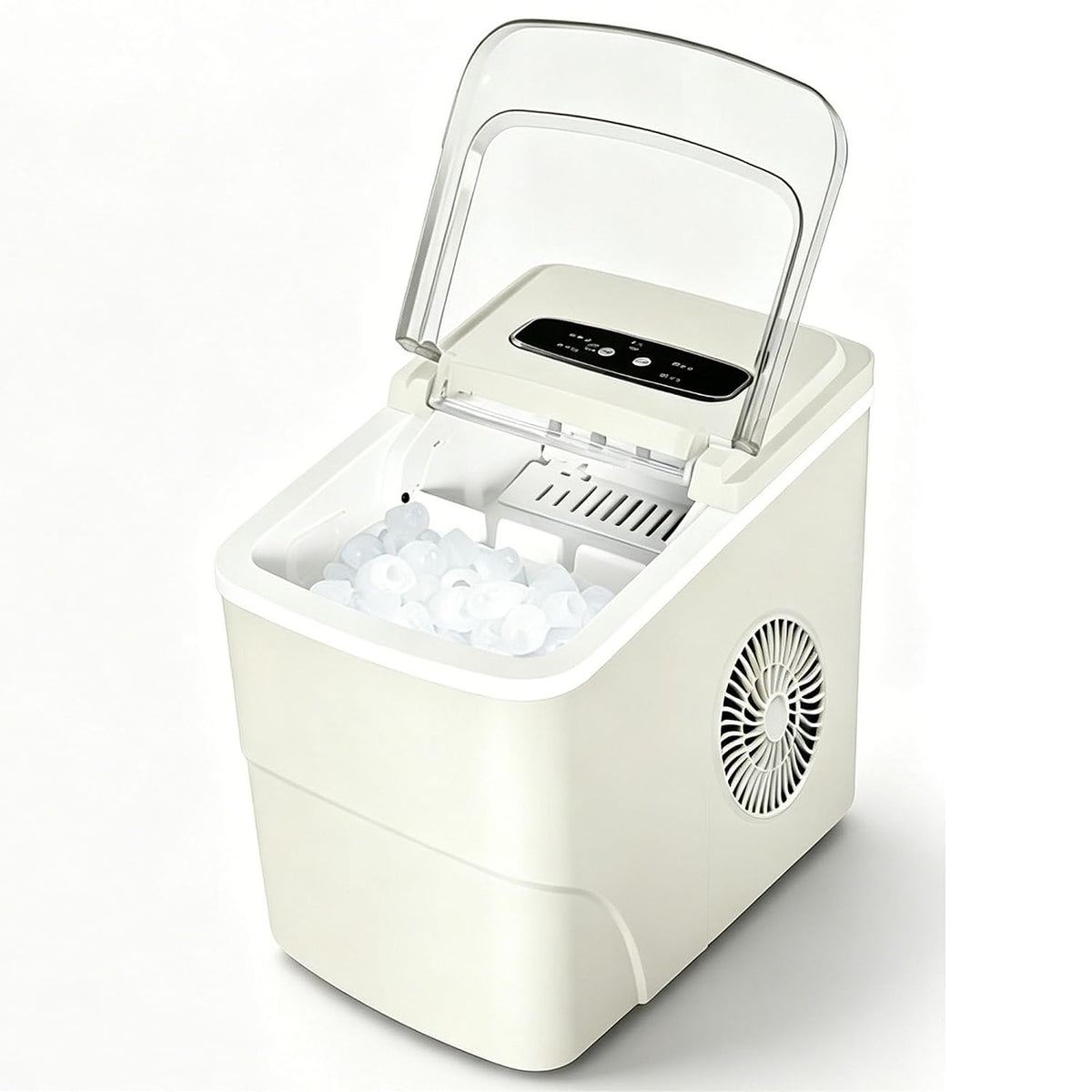 GENTERUN Eiswürfelmaschine, 222 * 313 * 320 mm, Grau, Vollautomatische Eismaschine, Kleine Eismaschine, Wählbare Eisgrössen