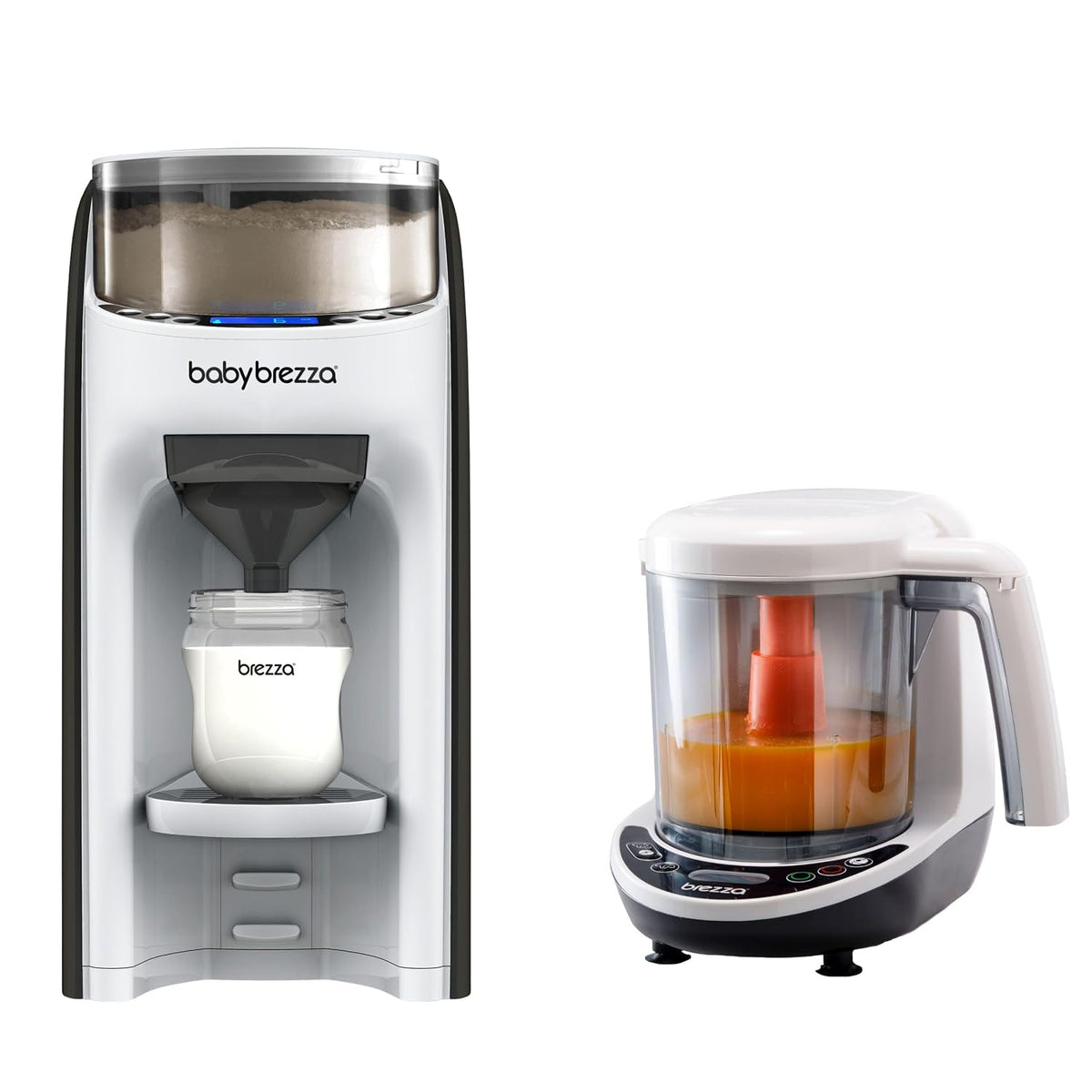 Baby Brezza Milchpulver-Portionierer, Grau, Formula Pro Advanced & Food Maker Deluxe Bundle Set, Automatische Flaschenzubereitung