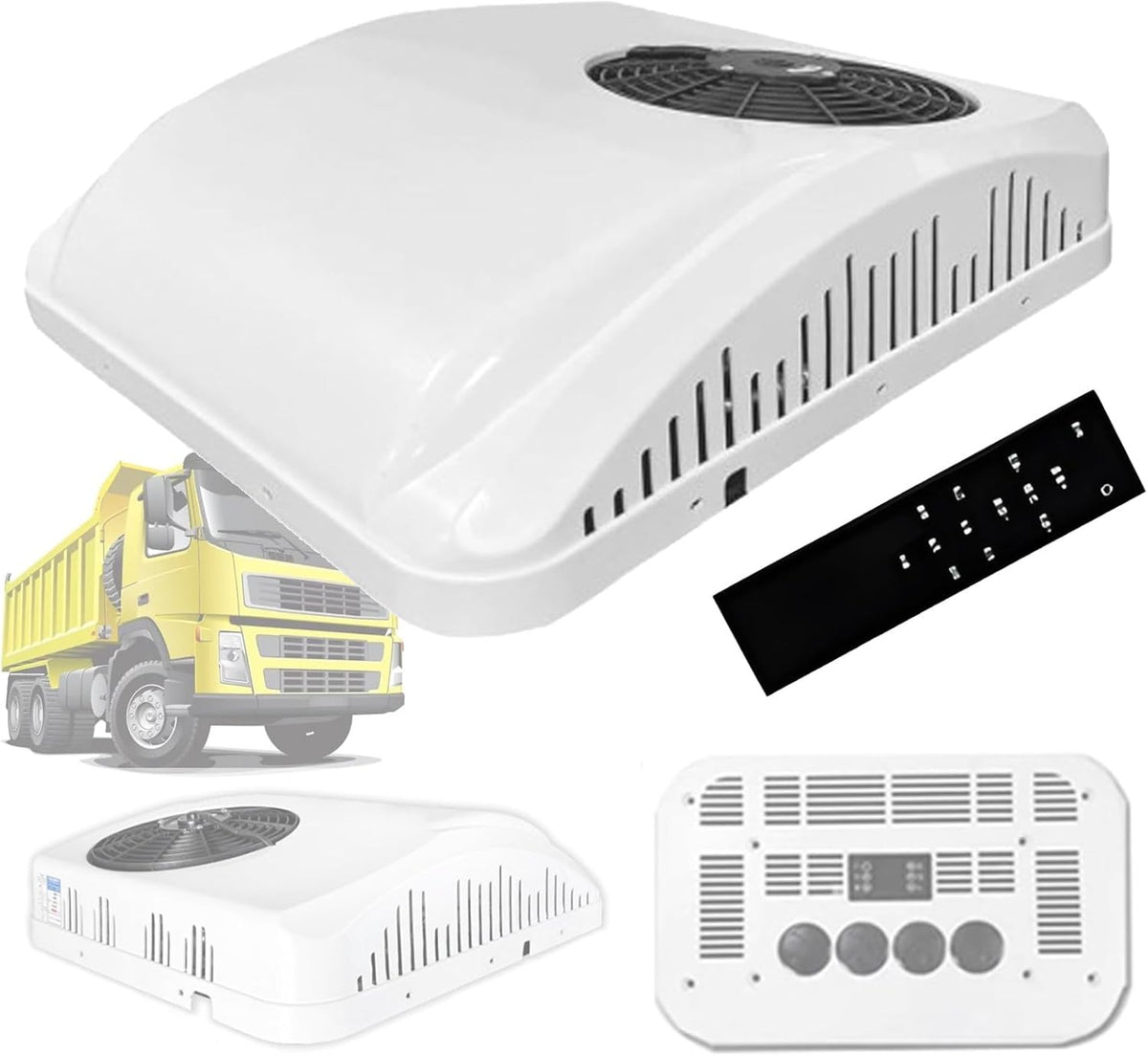 DOZPAL Klimaanlage, 12 V, 24 V, Weiss, / Wohnmobil-, ultradünnes Klimagerät für Camper, leise Parkplatzklimaanlage für netzunabhängiges Camping