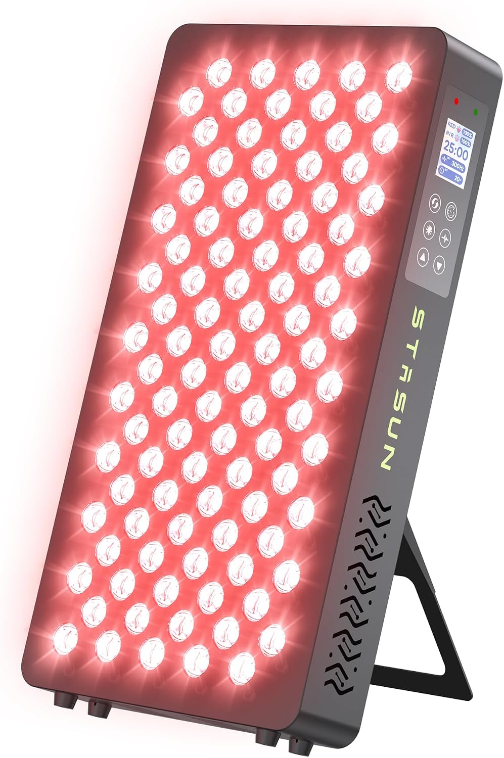 STASUN Infrarottherapie, 500 W, Schwarz, Dual-Chip Rotlicht Therapiegerät, 4 Spektren 660&850nm Vollkörper-Rotlichtlampe