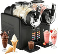 AUTUMFLATGAO Eismaschine, 2×2 L / 4 L Gesamt, 2 L, Schwarz, Softeismaschine und Slush EIS Maschine, Slushie Maschine mit Doppeltank
