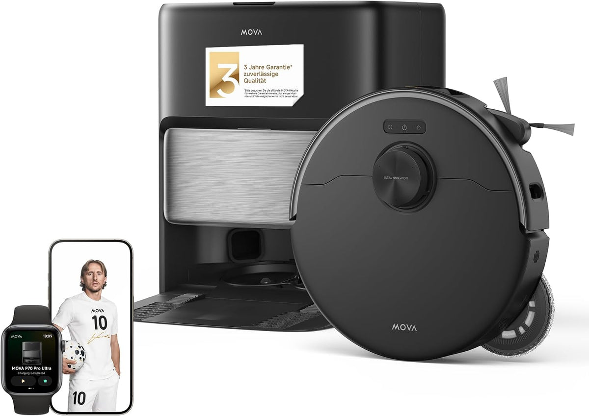 MOVA Saugroboter, Schwarz, P70 Pro Ultra 30.000Pa Saugkraft